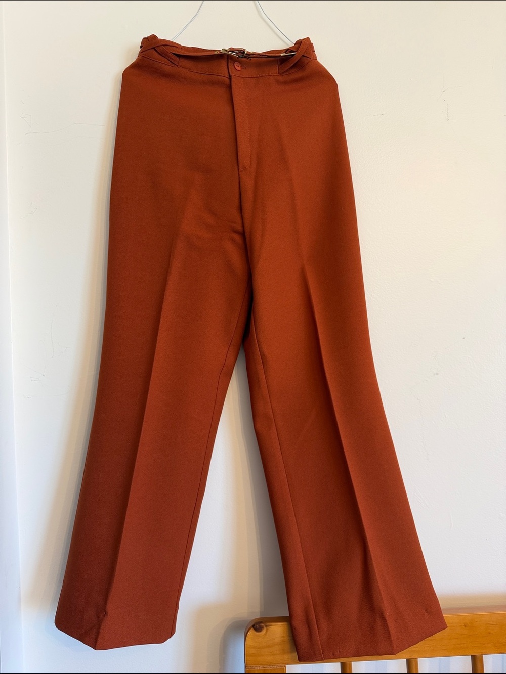 Vintage Tailored Women’s Wide-Leg Pleated Pants in Rust Outrags
